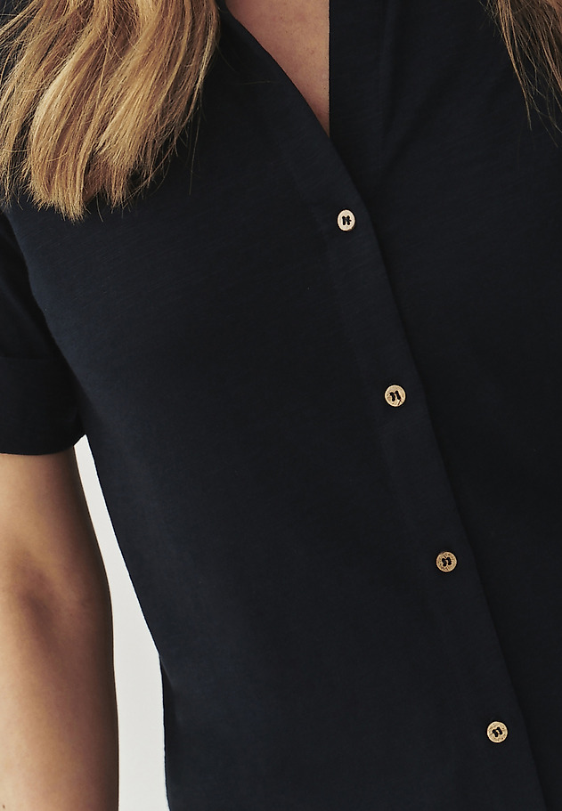 LADIES’ SHIRT WITH ROLLED-UP SLEEVES - TETI LADIES’ SHIRT WITH ROLLED-UP SLEEVES - TETI GRANATOWY 5