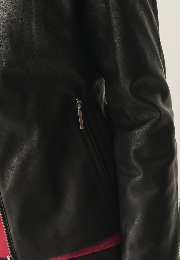 LADIES’ JACKET MADE FROM LEATHER-LOOK FABRIC - BAMI LADIES’ JACKET MADE FROM LEATHER-LOOK FABRIC - BAMI BLACK 5