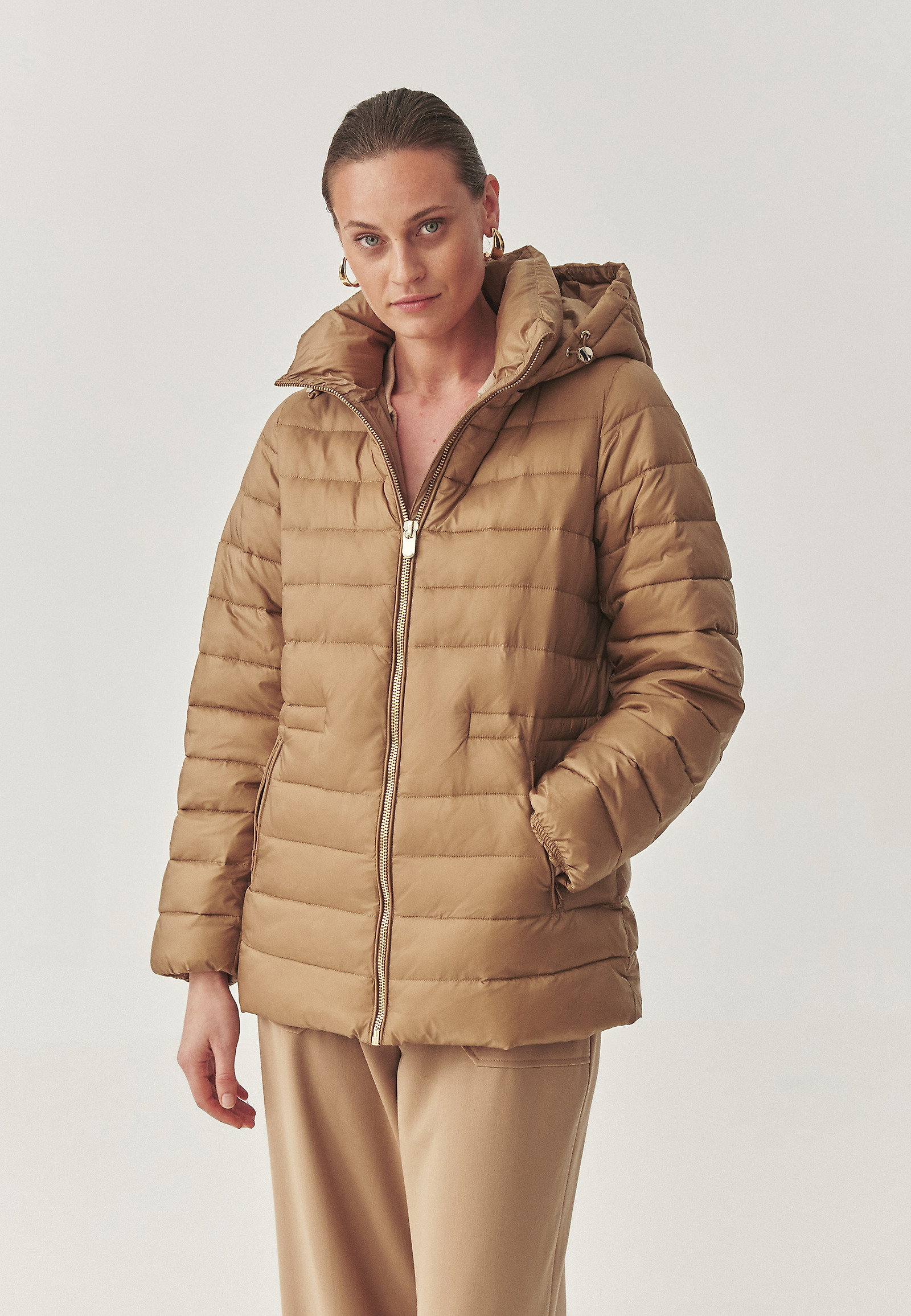 JACHETĂ PARKA CU GLUGĂ - KAMINO JACHETĂ PARKA CU GLUGĂ - KAMINO BEJ 114881