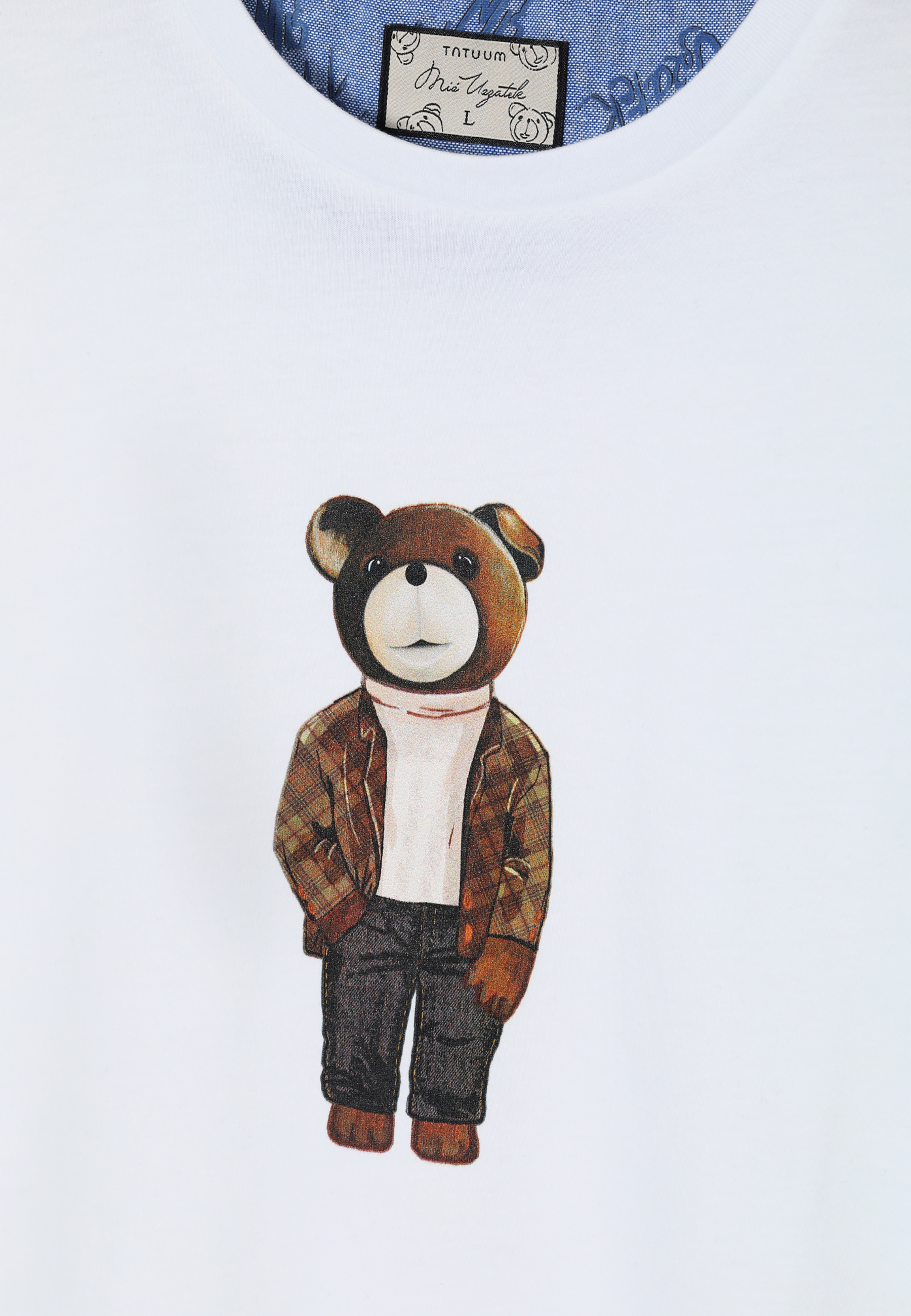 PÁNSKÉ TRIČKO S VÝŠIVKOU MEDVÍDKA UŠÁČKA MIKIN