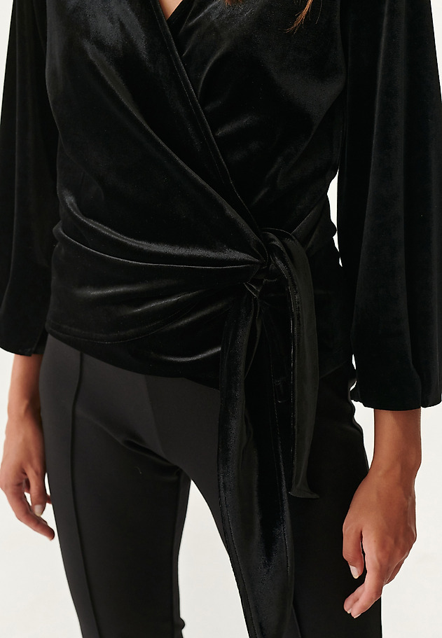 LADIES' VELVET WRAP BLOUSE VIVETI LADIES' VELVET WRAP BLOUSE VIVETI BLACK 3