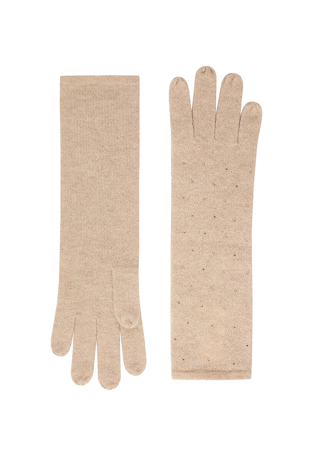 DELICATE WOOL AND CASHMERE GLOVES - BID DELICATE WOOL AND CASHMERE GLOVES - BID BEIGE 2
