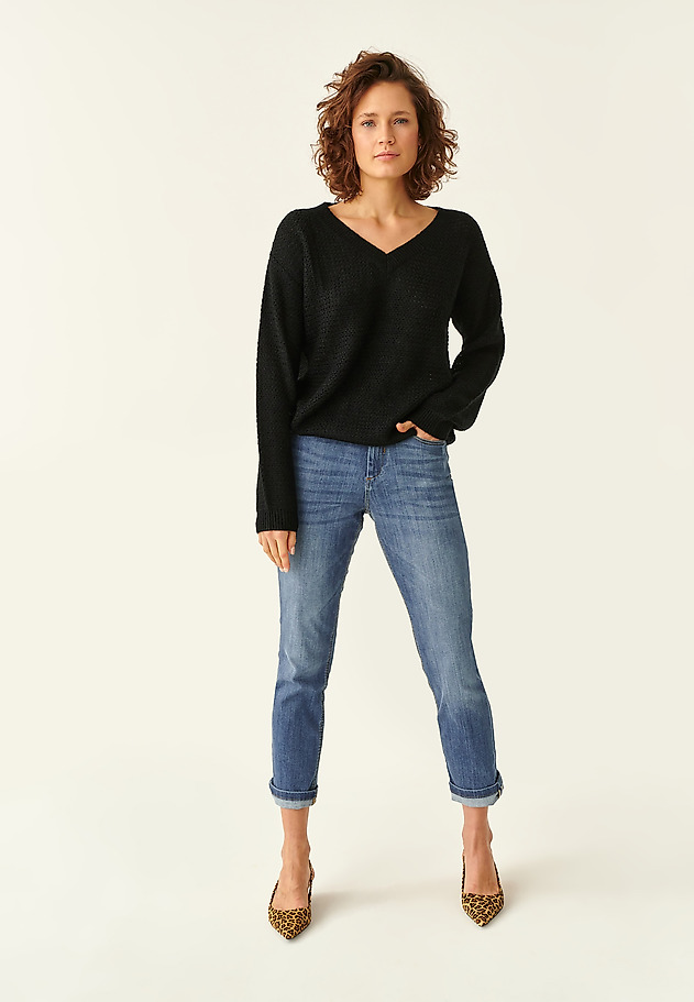 STRUKTURALNY SWETER DAMSKI LASO 1 STRUKTURALNY SWETER DAMSKI LASO 1 CZARNY 2