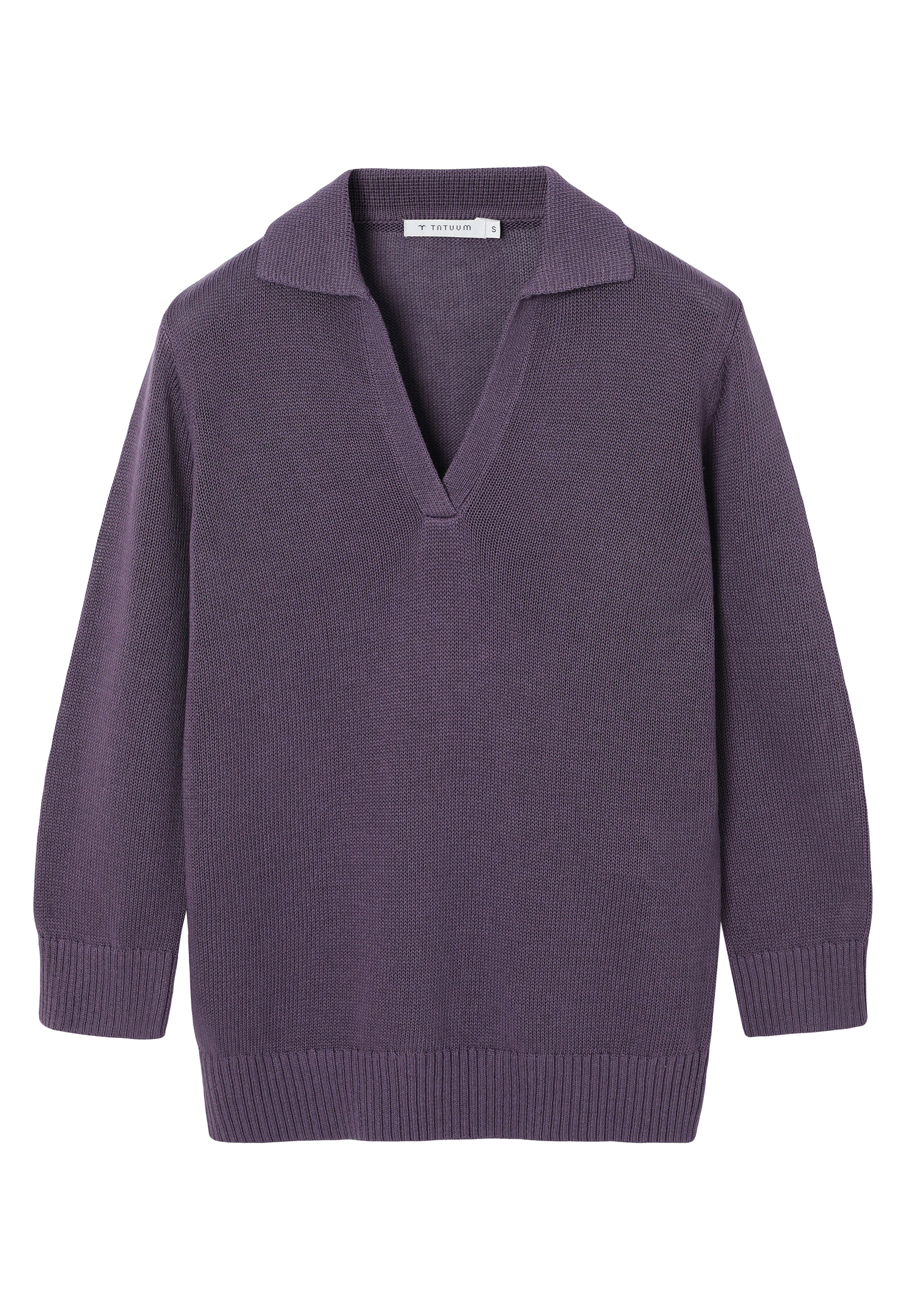 SWETER Z DOMIESZKĄ LNU - IVA FIOLETOWY 2