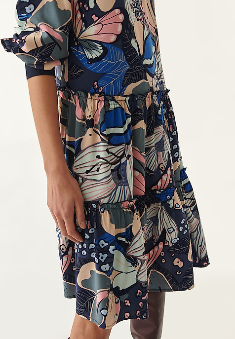 VOLNÉ ŠATY S POTISKEM EMRAMI VÍCEBAREVNÝ 2