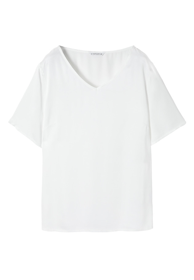 SATYNOWA BLUZKA DAMSKA Z KRÓTKIM RĘKAWEM - MEKONGA SATYNOWA BLUZKA DAMSKA Z KRÓTKIM RĘKAWEM - MEKONGA ECRU 6