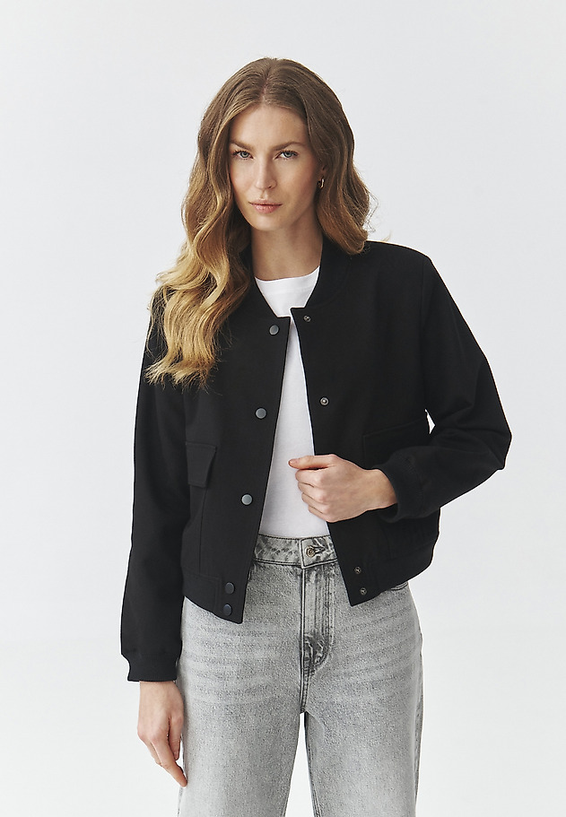 TKANINOWA KURTKA DAMSKA O KROJU BOMBERKI — BOMBI TKANINOWA KURTKA DAMSKA O KROJU BOMBERKI — BOMBI CZARNY 1