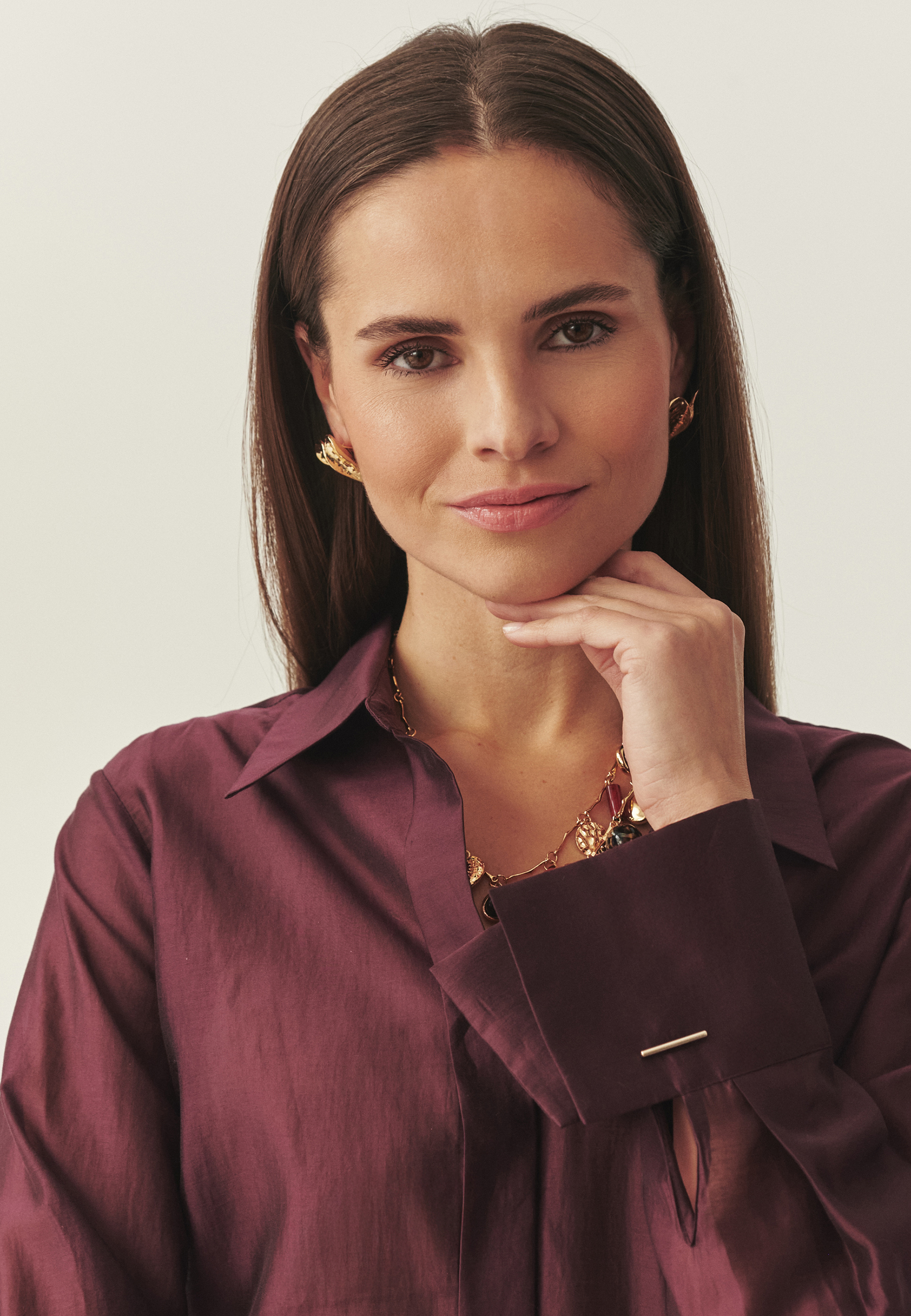 ELEGANCKA KOSZULA Z LYOCELLEM TENCEL™ - BERRY CZERWONY 2