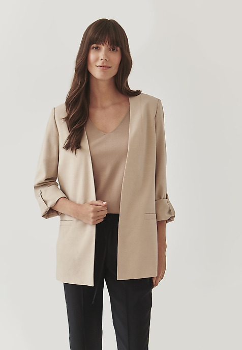 LADIES’ BLAZER WITH ROLLED-UP SLEEVES - LEMARIA BEIGE 2