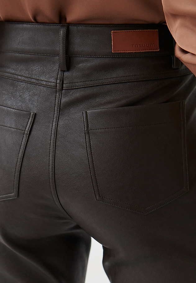 LADIES’ TROUSERS IN FABRIC IMITATING LEATHER MORIA LADIES’ TROUSERS IN FABRIC IMITATING LEATHER MORIA BRĄZOWY 4