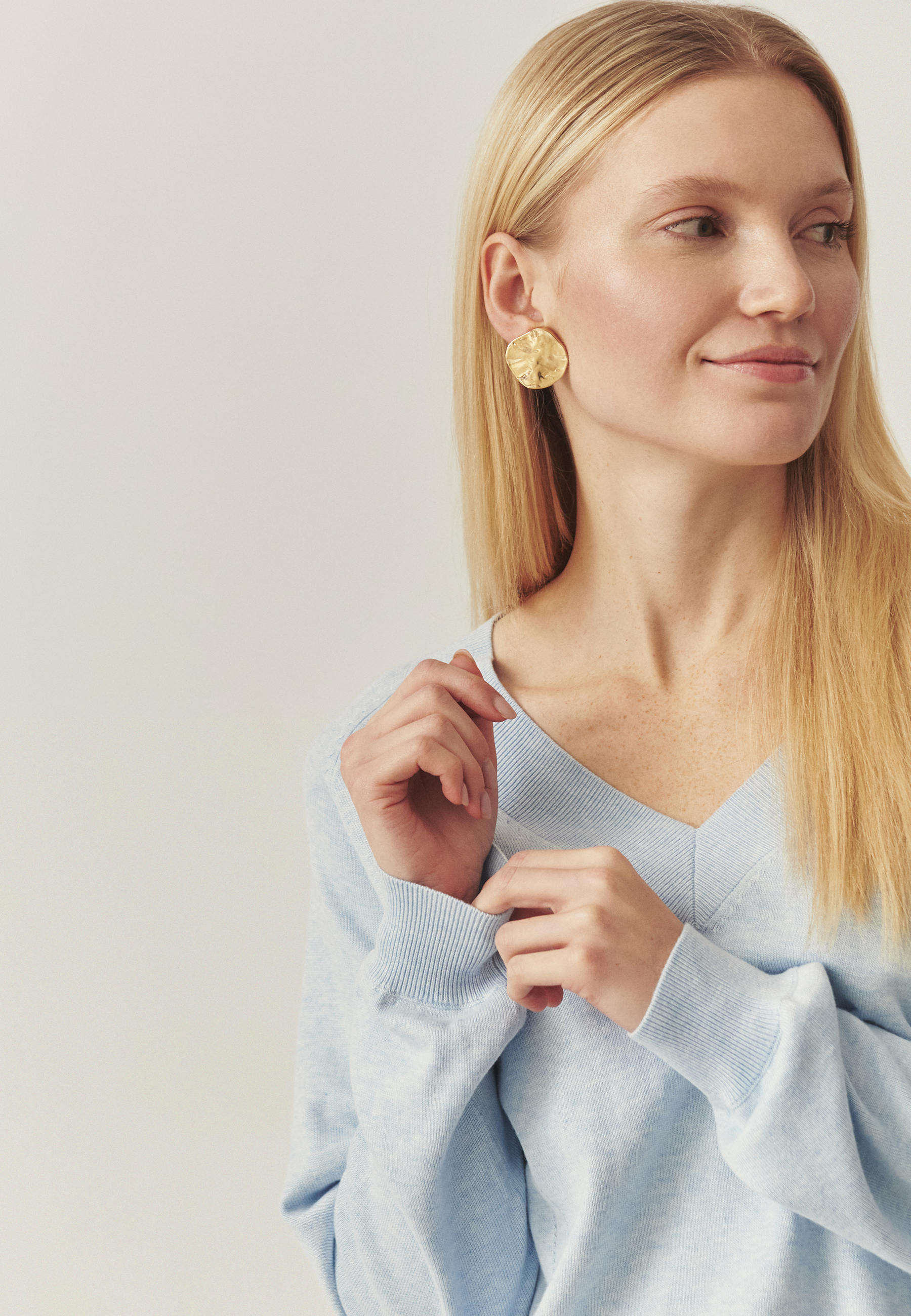 PULOVER OVERSIZE — SABA ALBASTRU 2