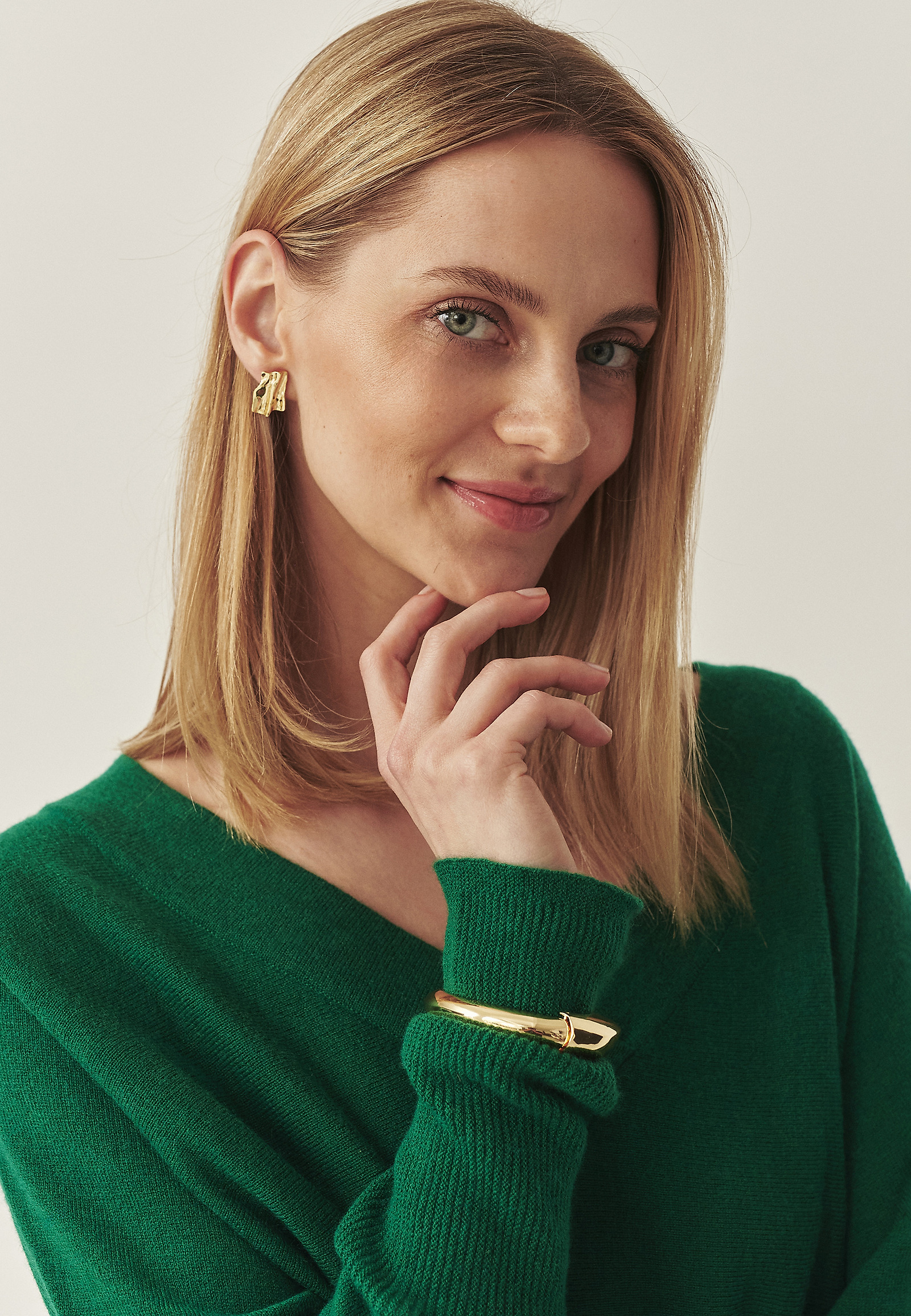 CASUAL JUMPER WITH WOOL AND CASHMERE BLEND - PONNO CASUAL JUMPER WITH WOOL AND CASHMERE BLEND - PONNO GREEN 114435