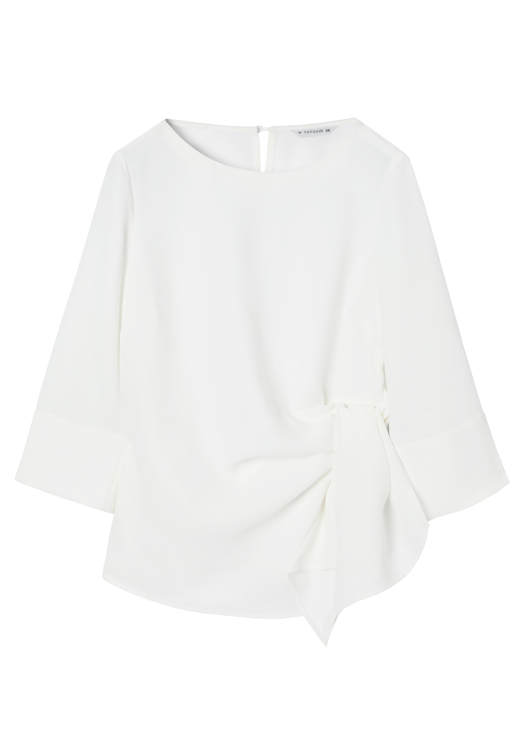 BLUZĂ ELEGANTĂ, LEGATĂ ÎN TALIE - MALIE ALB 2