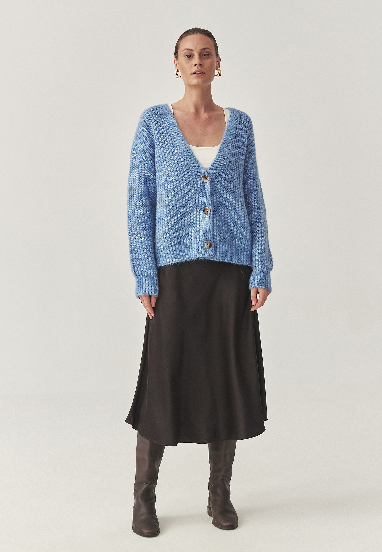 SATIN MIDI SKIRT - SATINI 4 SATIN MIDI SKIRT - SATINI 4 BROWN 114855