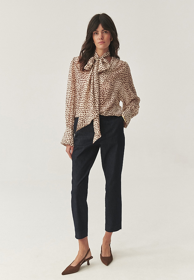 VZOROVANÁ BLÚZKA S OZDOBNÝM VIAZANÍM - SONRI VZOROVANÁ BLÚZKA S OZDOBNÝM VIAZANÍM - SONRI VIACFAREBNÝ 7