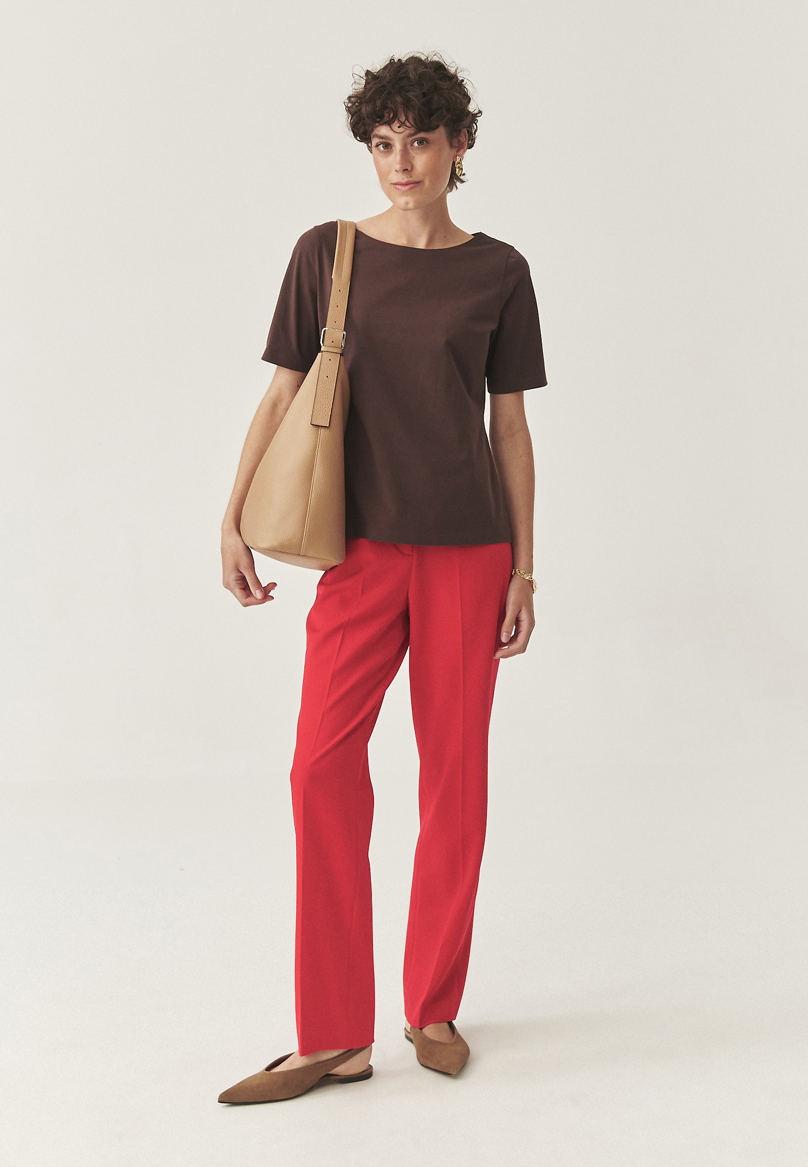 KLASICKÁ BAVLNENÁ BLÚZKA - MIKAJO KLASICKÁ BAVLNENÁ BLÚZKA - MIKAJO HNEDÁ 114234