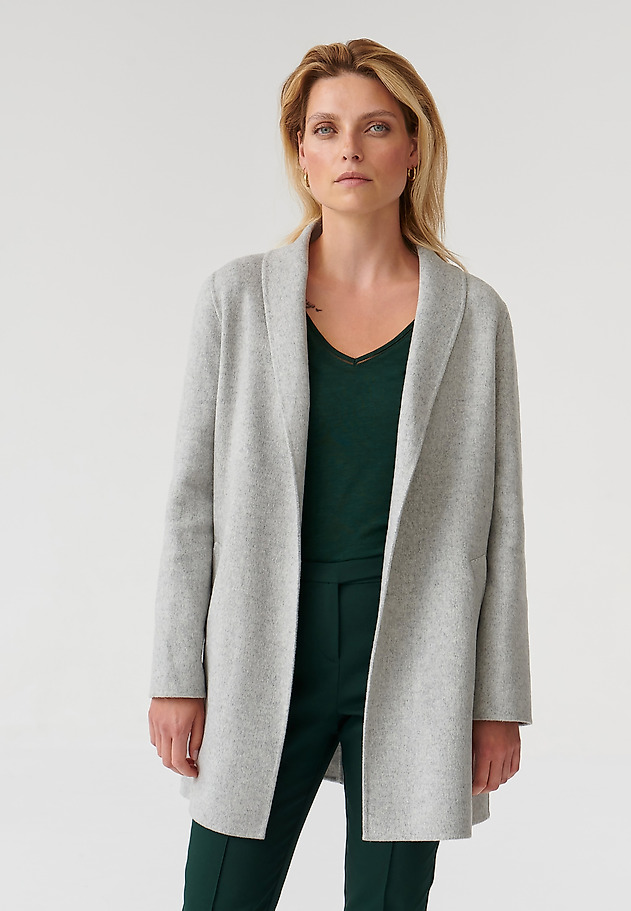 LADIES’ COAT WITH A TIE MOZA 1 LADIES’ COAT WITH A TIE MOZA 1 SZARY 3
