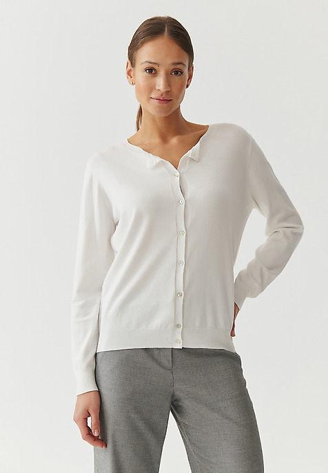 DÁMSKÝ ROZEPÍNACÍ SVETR ZE SMĚSI VISKÓZY - KONTROKO ECRU 2