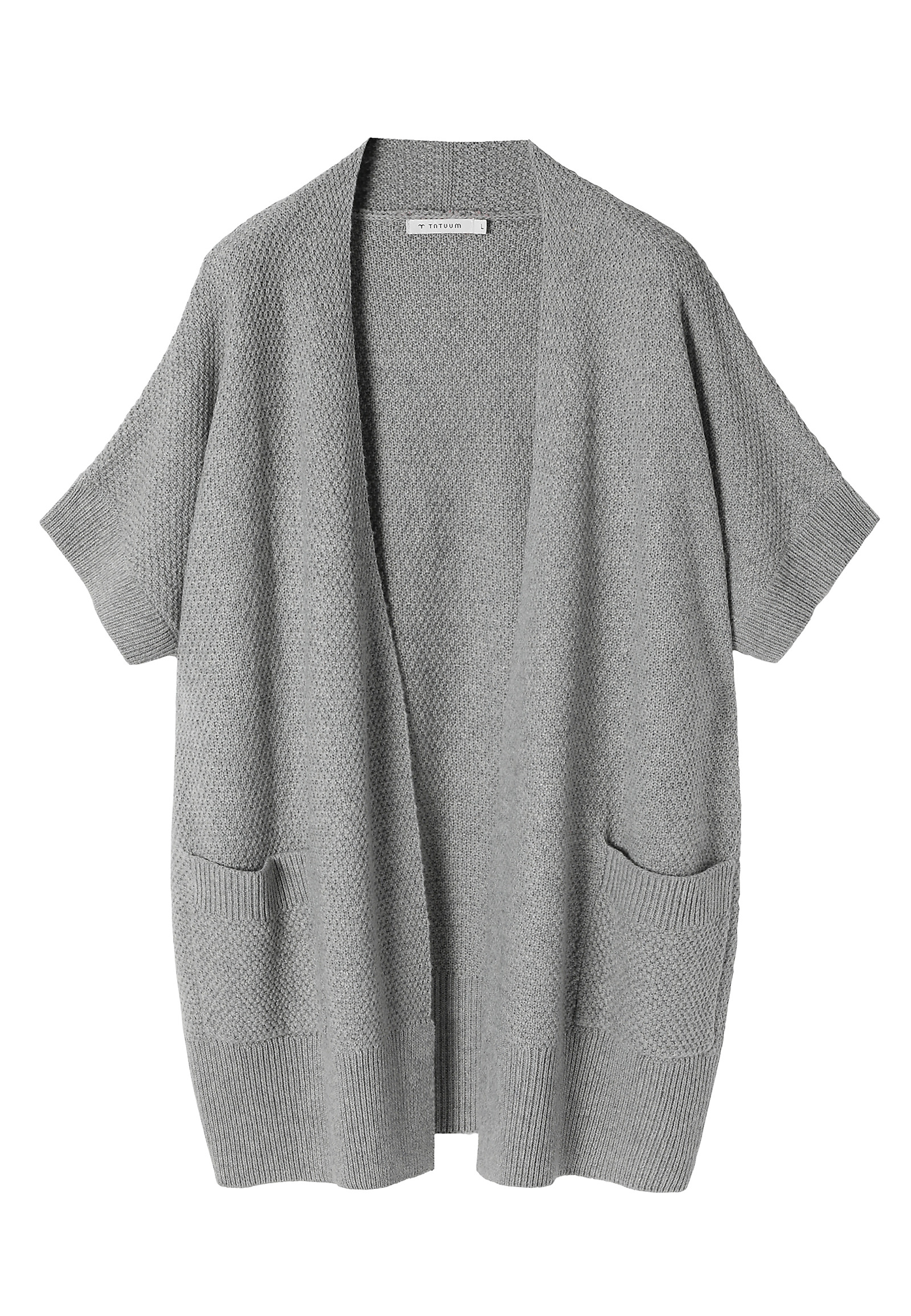PULOVER DE DAMĂ LUNG, STRUCTURAL, TIP CARDIGAN - PULOVER PULOVER DE DAMĂ LUNG, STRUCTURAL, TIP CARDIGAN - PULOVER GRI 99095