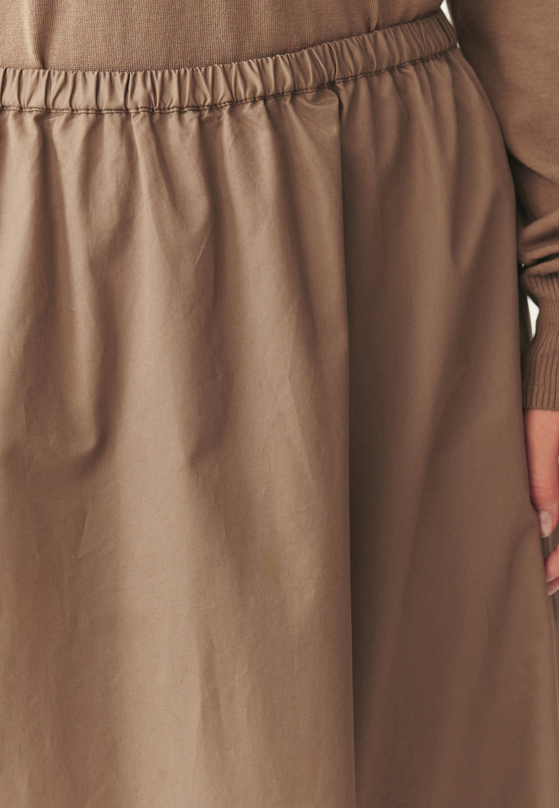 BAWEŁNIANA SPÓDNICA MIDI - SYGMI 1 BEŻOWY 2