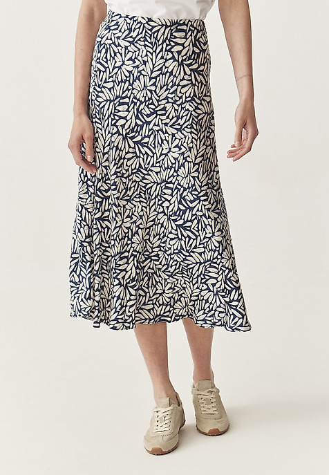 SATIN VISCOSE MIDI SKIRT - SATINI CZ MULTICOLOR 2
