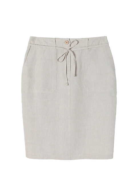 LADIES' LINEN PENCIL SKIRT SZAMI BEIGE 2