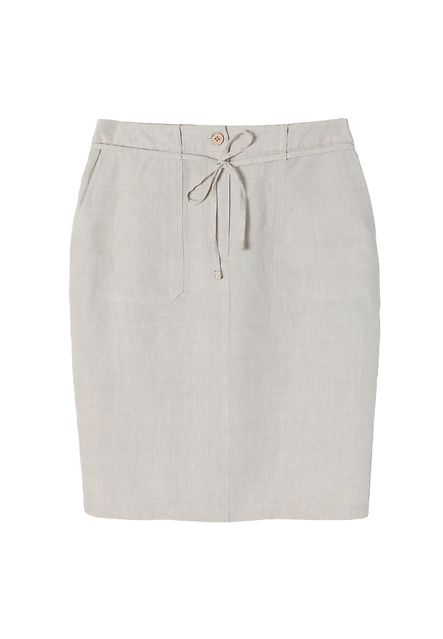 LADIES' LINEN PENCIL SKIRT SZAMI LADIES' LINEN PENCIL SKIRT SZAMI BEŻOWY 6