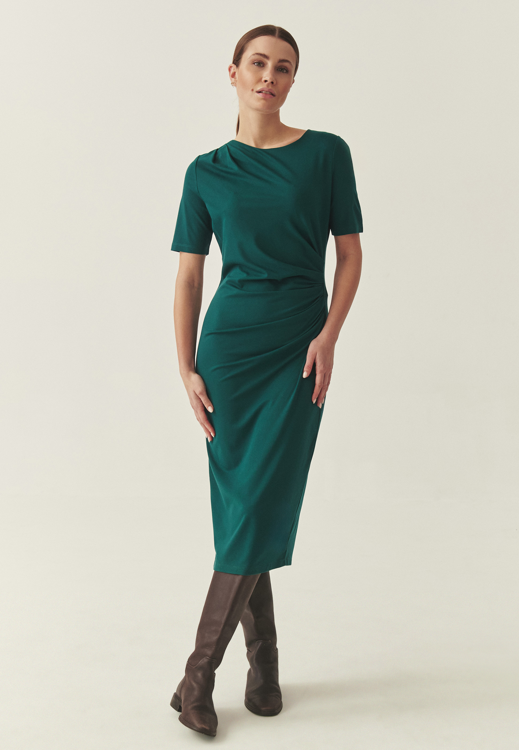 OŁÓWKOWA SUKIENKA Z MARSZCZENIAMI - PRIMROSE 1 ZIELONY 2