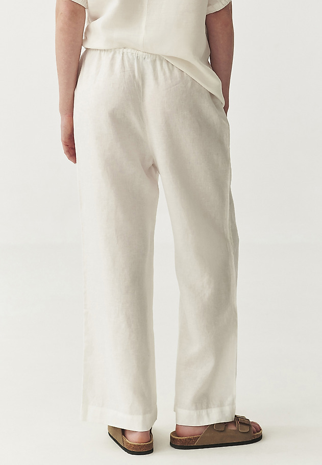 LINEN TROUSERS WITH WIDE LEG - CANELA LINEN TROUSERS WITH WIDE LEG - CANELA ECRU 3