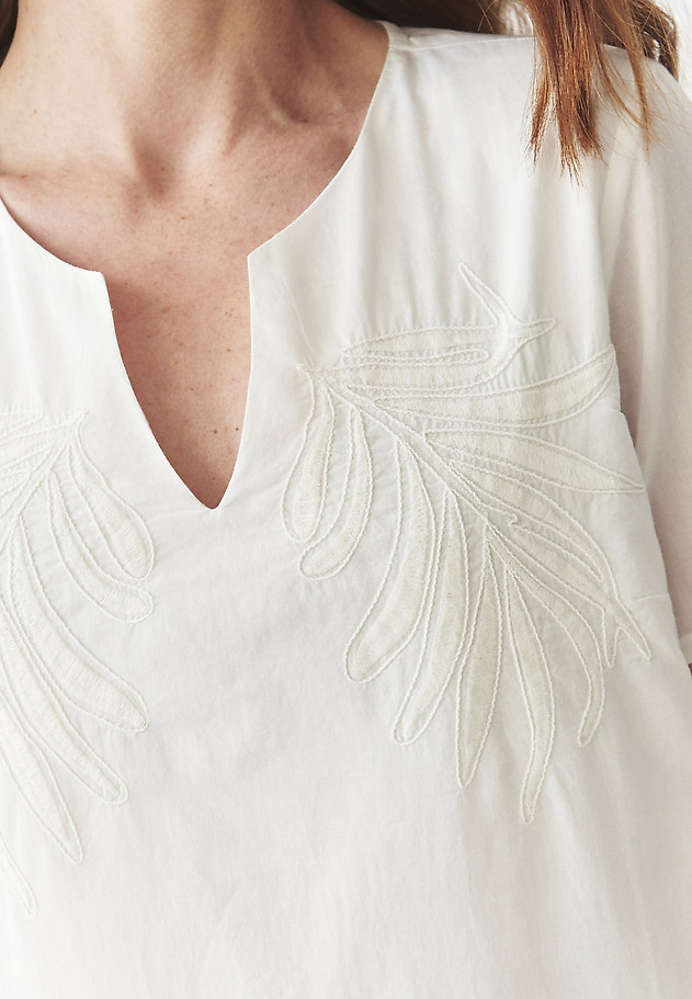 COTTON EMBROIDERED BLOUSE - SIMONETTA COTTON EMBROIDERED BLOUSE - SIMONETTA ECRU 6