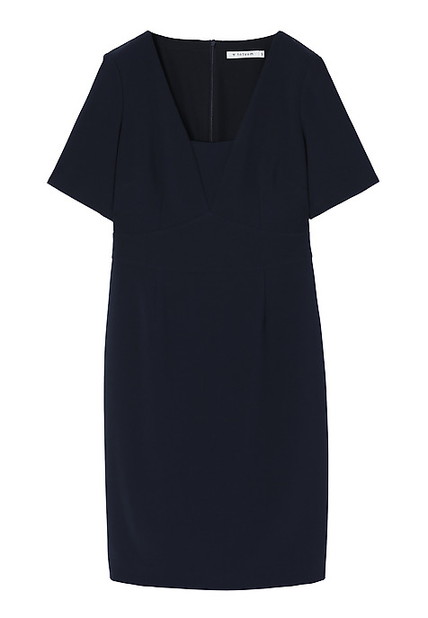 LADIES’ ELEGANT PENCIL DRESS BORKI NAVY BLUE 2