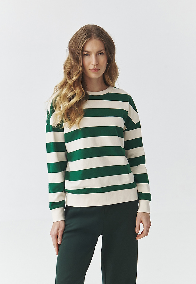 LADIES' CROSS-STRIPED KNITTED SWEATSHIRT — CANDY 1 LADIES' CROSS-STRIPED KNITTED SWEATSHIRT — CANDY 1 MULTIKOLOR 4