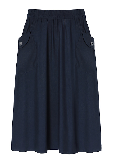 FLARED SKIRT WITH LINEN AND VISCOSE - MILA BLUE 2
