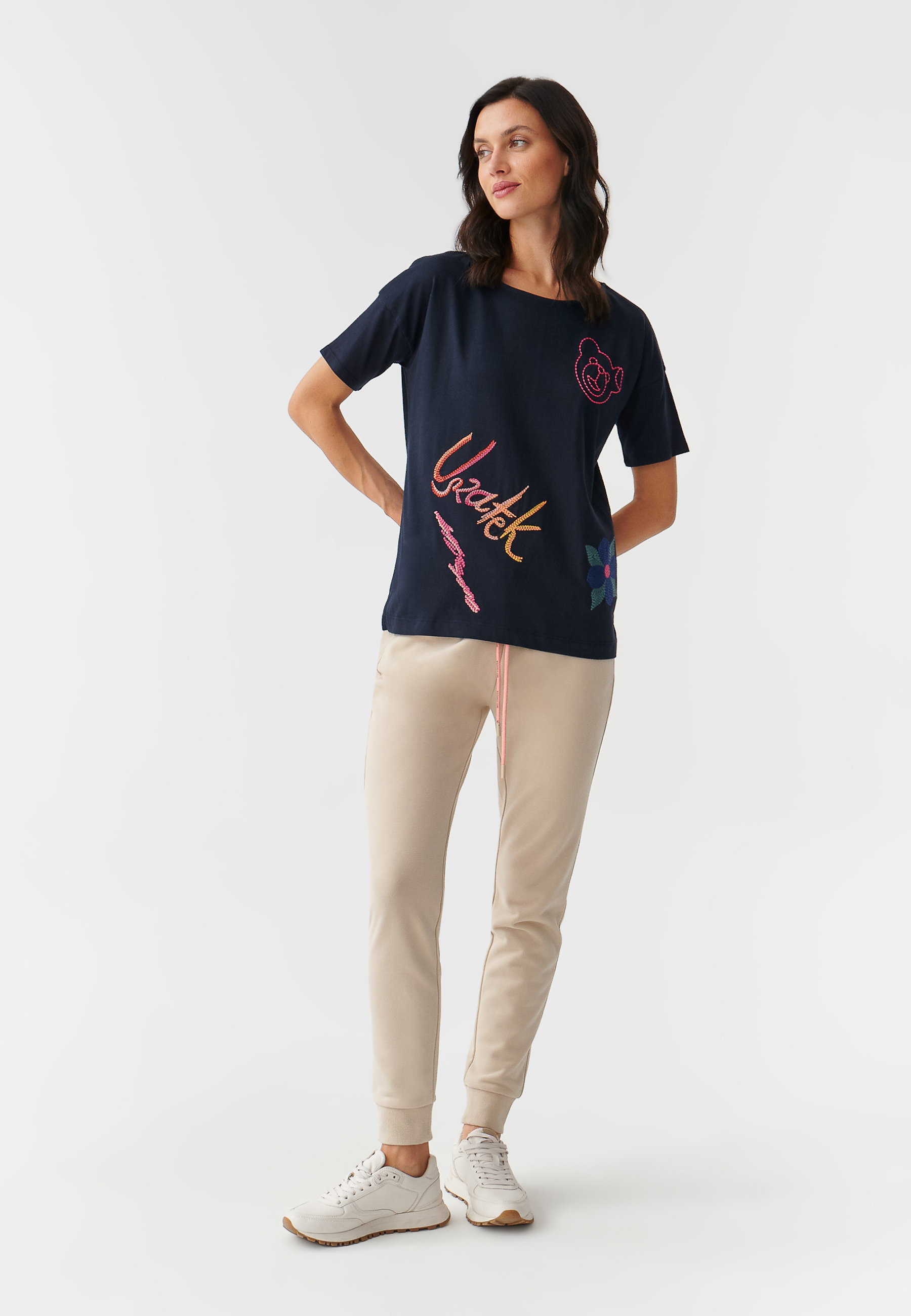 ŽENSKA BARVNA MAJICA SVEČANA - MIZATI 1 TEMNO MODRA 2