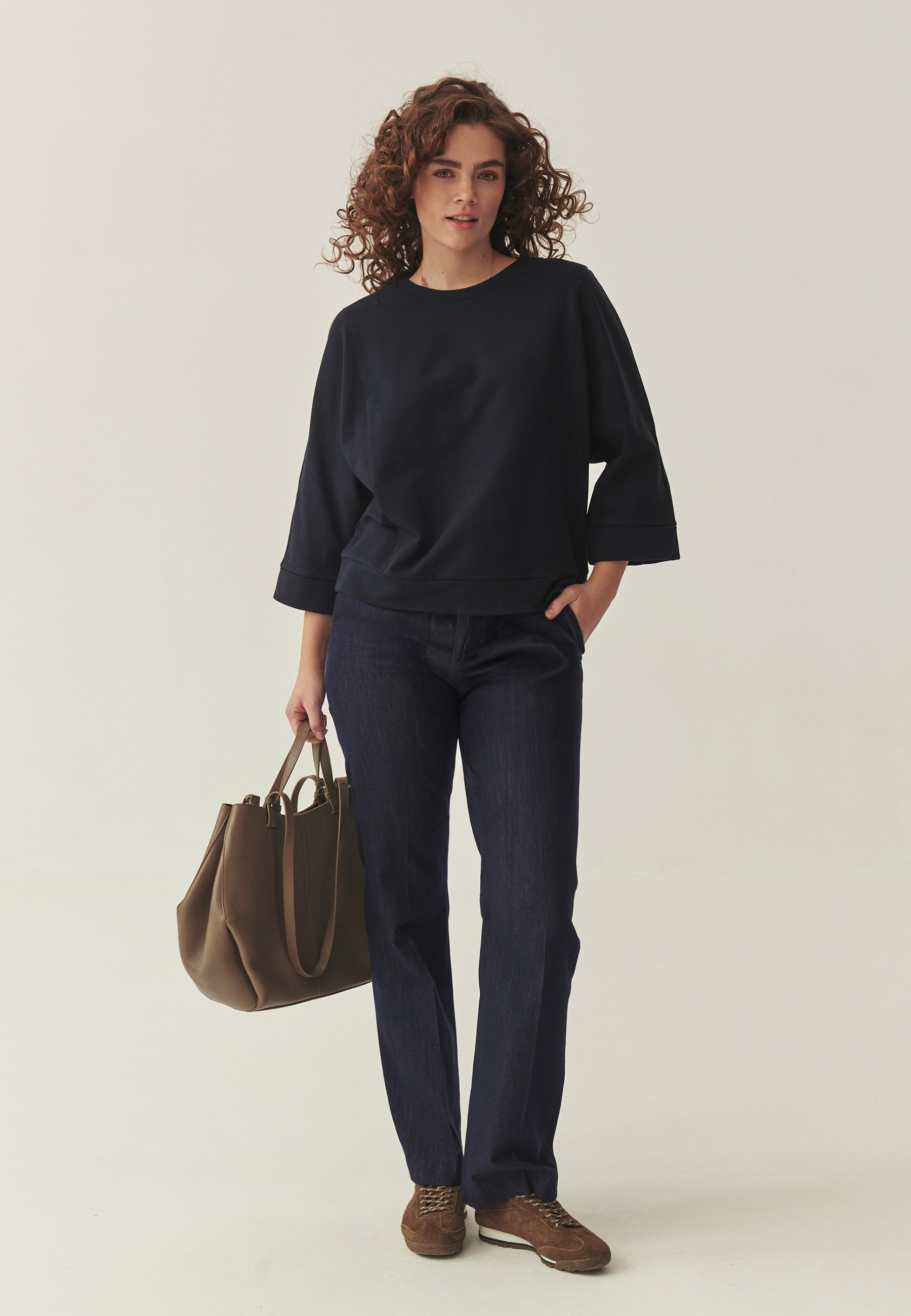 DENIMOWE SPODNIE GARNITUROWE - LAURANIA