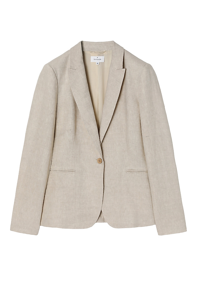 STYLISH LADIES’ BLAZER WITH COCONUT BUTTON - KAREMA 2 STYLISH LADIES’ BLAZER WITH COCONUT BUTTON - KAREMA 2 BEŻOWY 6