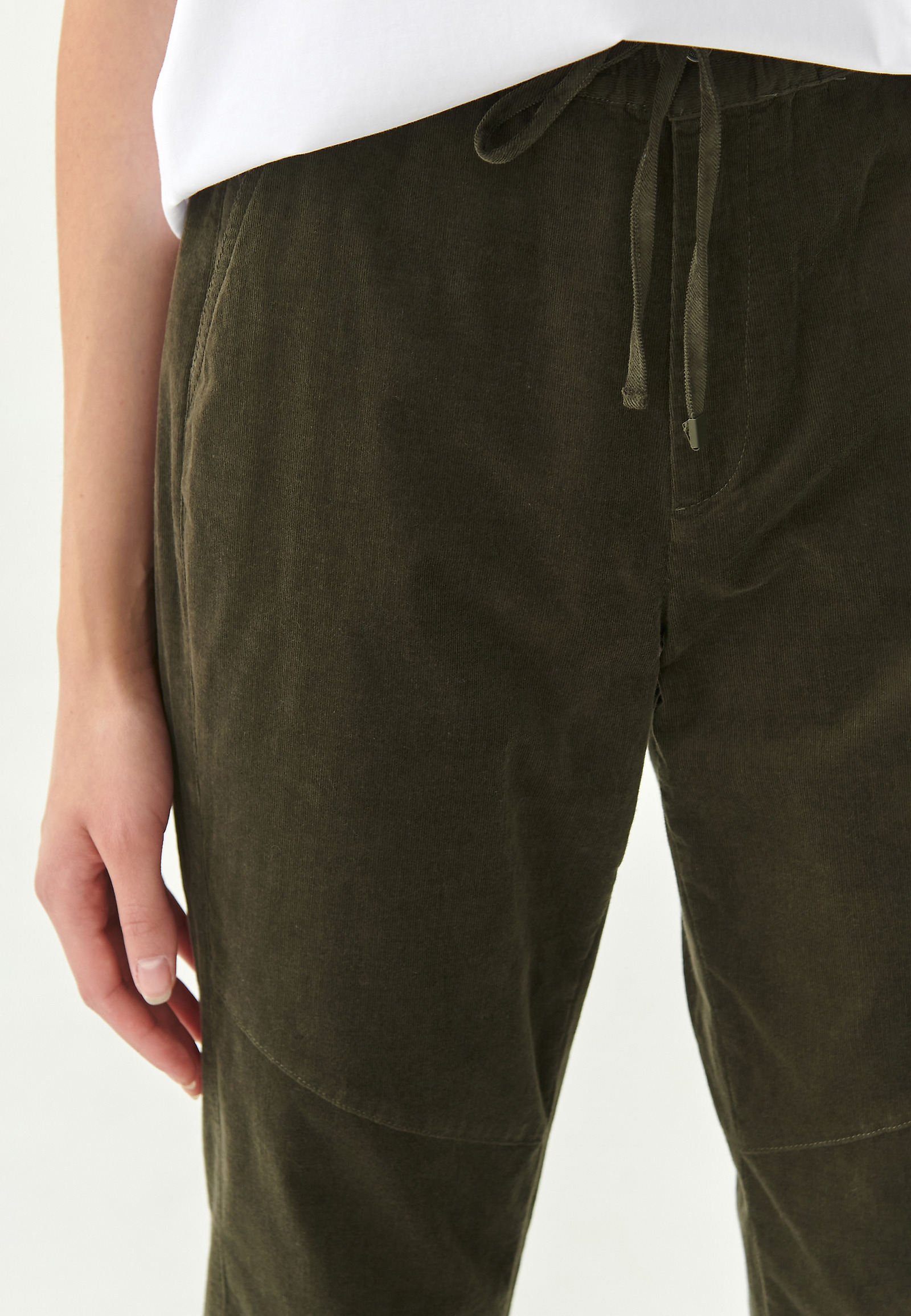 LADIES' MICRO CORDUROY JOGGERS WIKORA LADIES' MICRO CORDUROY JOGGERS WIKORA KHAKI 81019