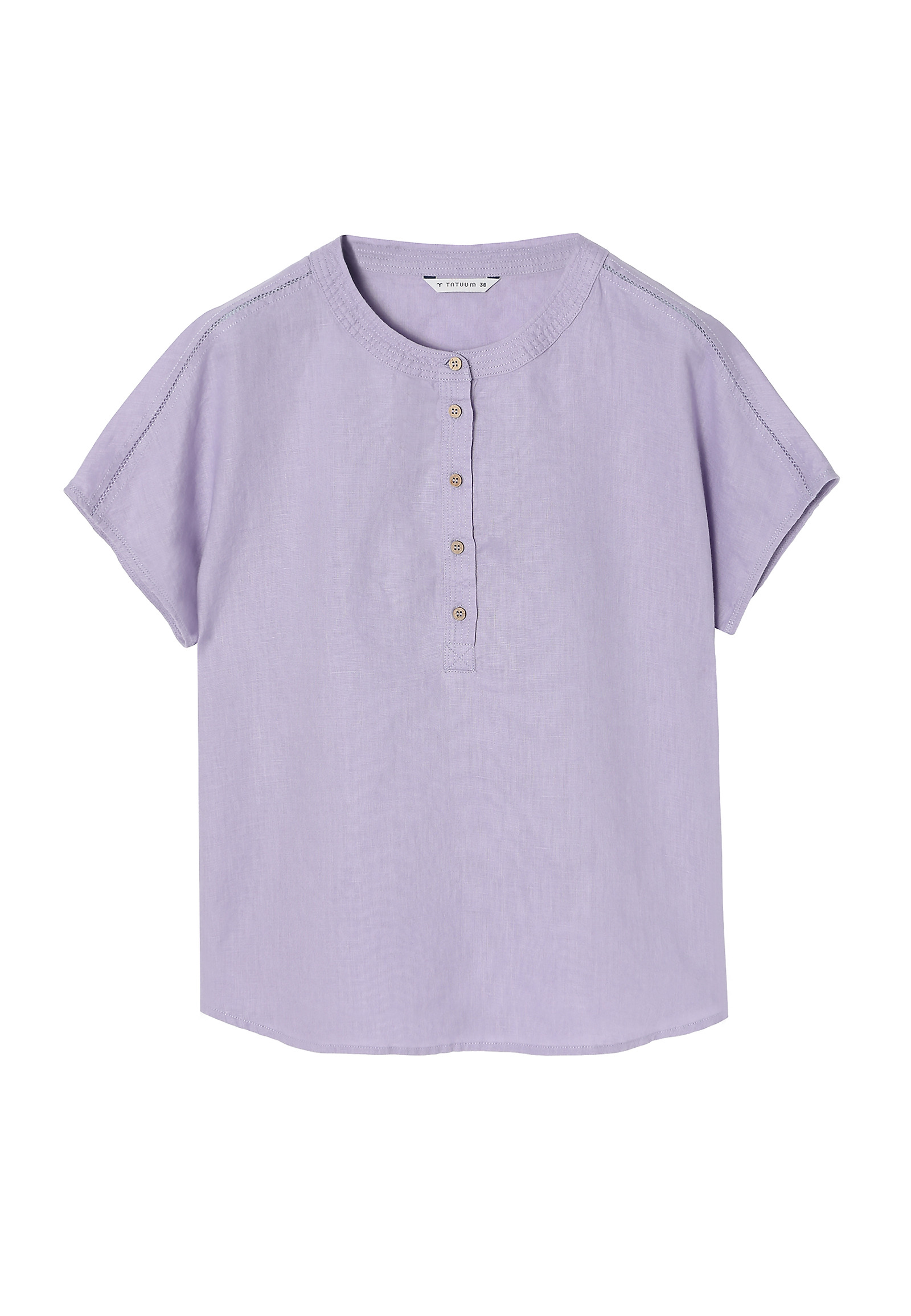 LADIES’ LINEN BLOUSE WITH COCONUT BUTTONS - SARAKIMO LADIES’ LINEN BLOUSE WITH COCONUT BUTTONS - SARAKIMO PURPLE 96767