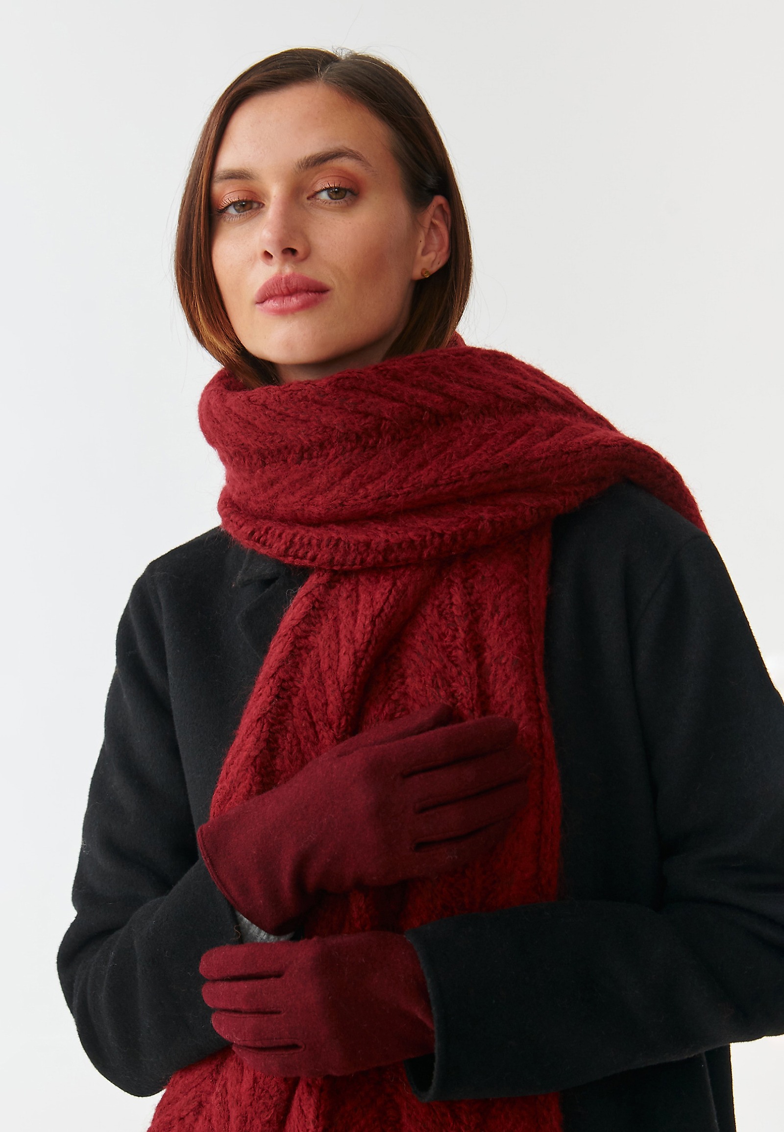 DÁMSKÉ PLETENÉ RUKAVICE LENKA DÁMSKÉ PLETENÉ RUKAVICE LENKA ČERVENÁ 91207