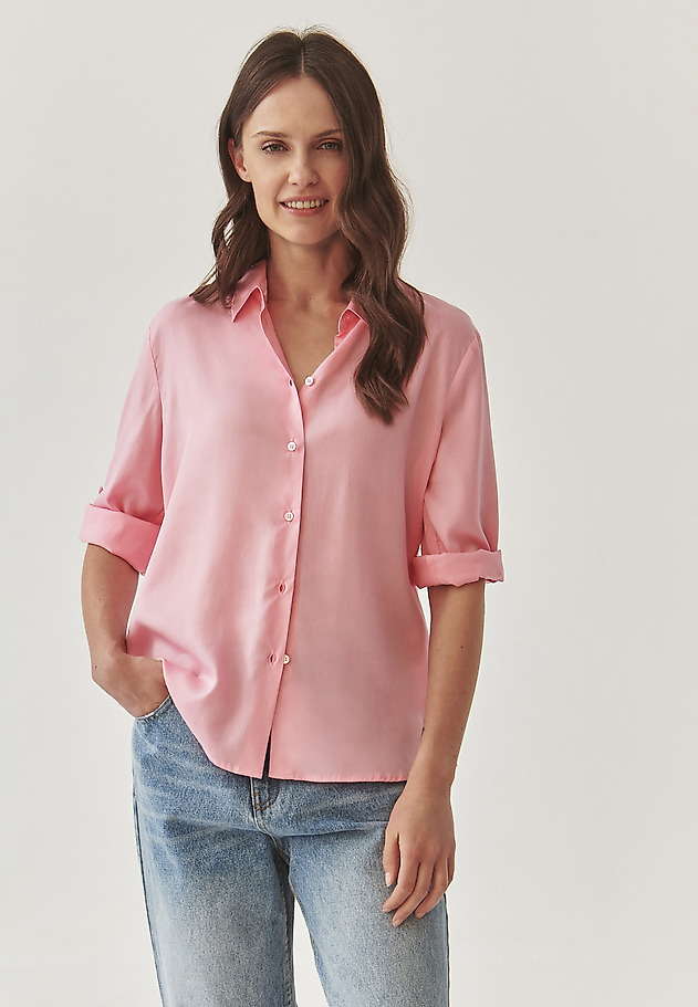 LADIES’ SHIRT WITH ROLLED-UP SLEEVES - ISLA LADIES’ SHIRT WITH ROLLED-UP SLEEVES - ISLA RÓŻOWY 3