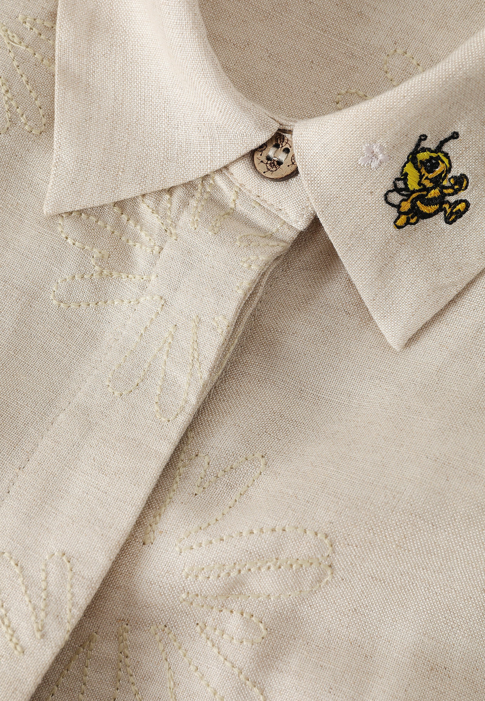 LINEN-VISCOSE SHIRT - KAMA LINEN-VISCOSE SHIRT - KAMA BEIGE 110332