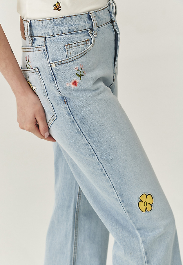 DENIM WIDE LEG TROUSERS - RISO DENIM WIDE LEG TROUSERS - RISO BLUE 4