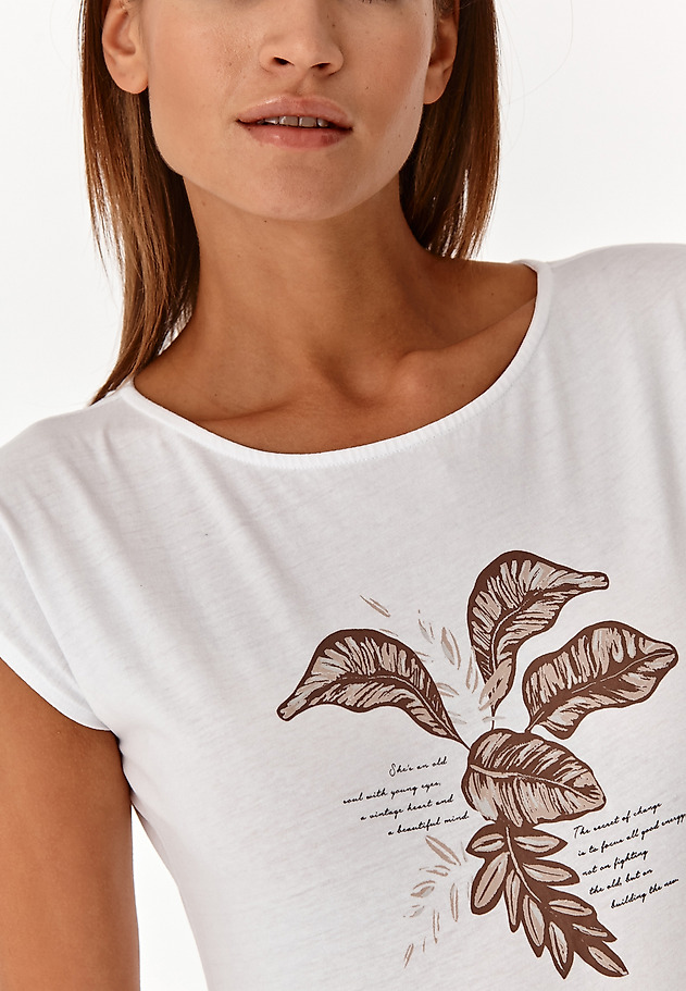 BAWEŁNIANY T-SHIRT DAMSKI AMANDA 1 BAWEŁNIANY T-SHIRT DAMSKI AMANDA 1 BIAŁY 4