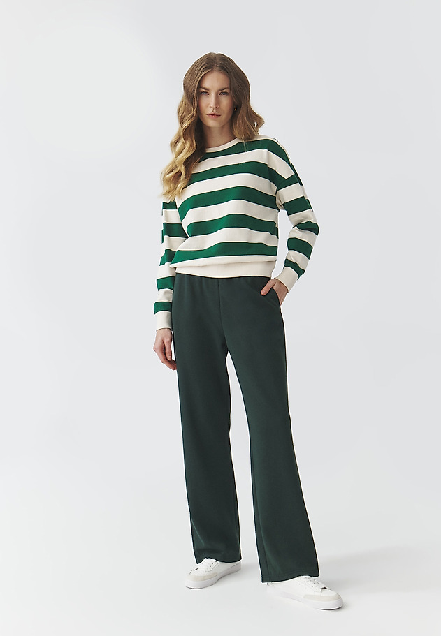 LADIES' CROSS-STRIPED KNITTED SWEATSHIRT — CANDY 1 LADIES' CROSS-STRIPED KNITTED SWEATSHIRT — CANDY 1 MULTIKOLOR 3