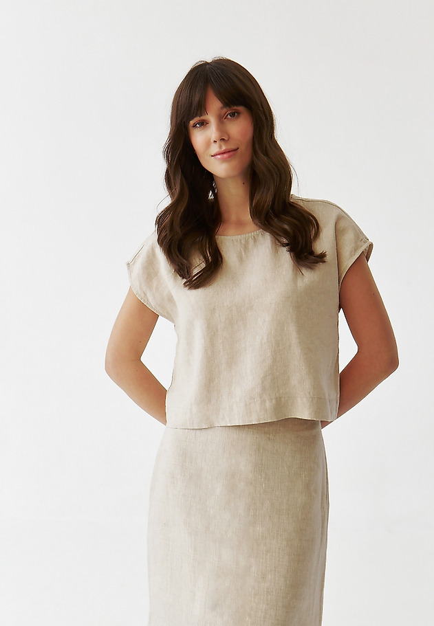 LADIES’ LINEN BLOUSE - KRIKO 1 LADIES’ LINEN BLOUSE - KRIKO 1 BEŻOWY 2