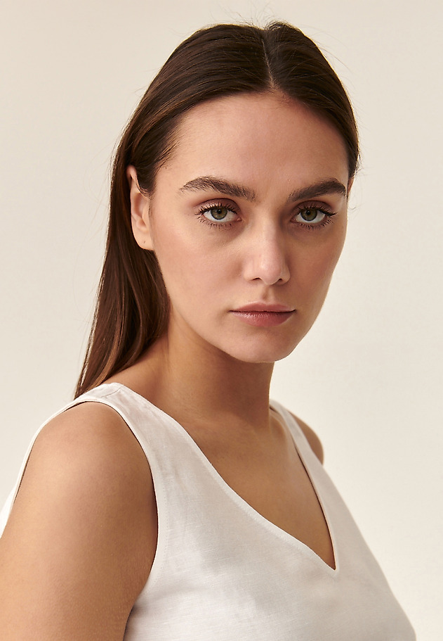 LADIES' SLEEVELESS BLOUSE AMAIA LADIES' SLEEVELESS BLOUSE AMAIA WHITE 5