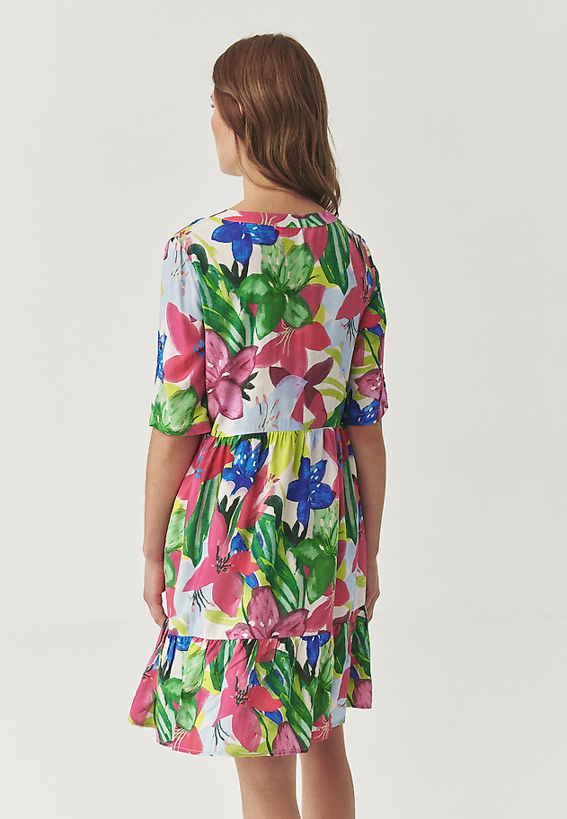 VISCOSE DRESS WITH ORIGINAL DESIGN - NETUNO VISCOSE DRESS WITH ORIGINAL DESIGN - NETUNO RÓŻOWY 2