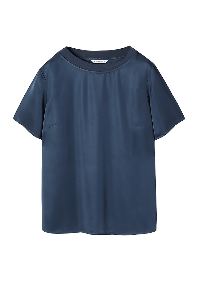 LADIES’ SHORT-SLEEVED SATIN BLOUSE - MALTO 1 LADIES’ SHORT-SLEEVED SATIN BLOUSE - MALTO 1 NIEBIESKI 5