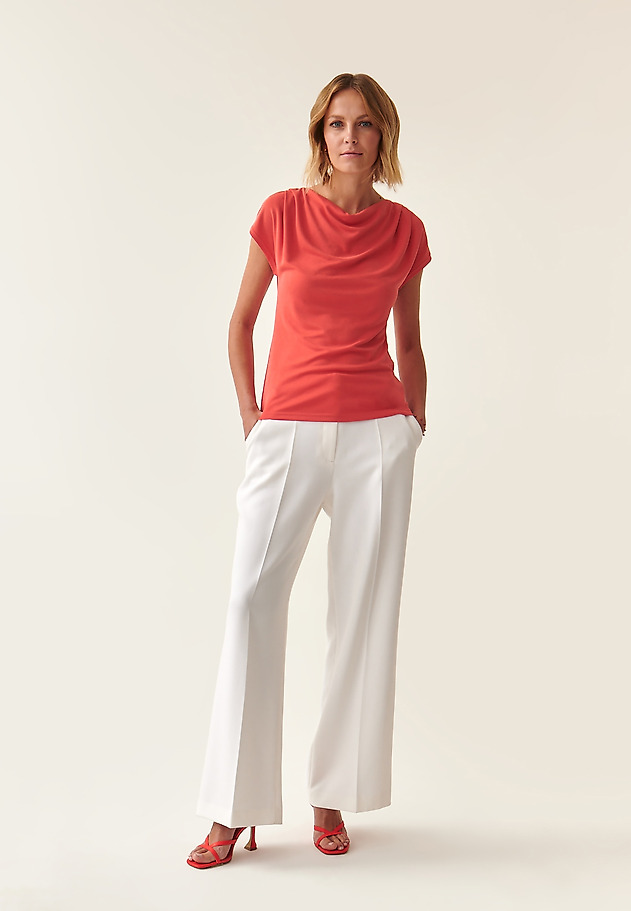 LADIES' BLOUSE WITH WATER-LIKE NECKLINE AFRA LADIES' BLOUSE WITH WATER-LIKE NECKLINE AFRA ORANGE 2
