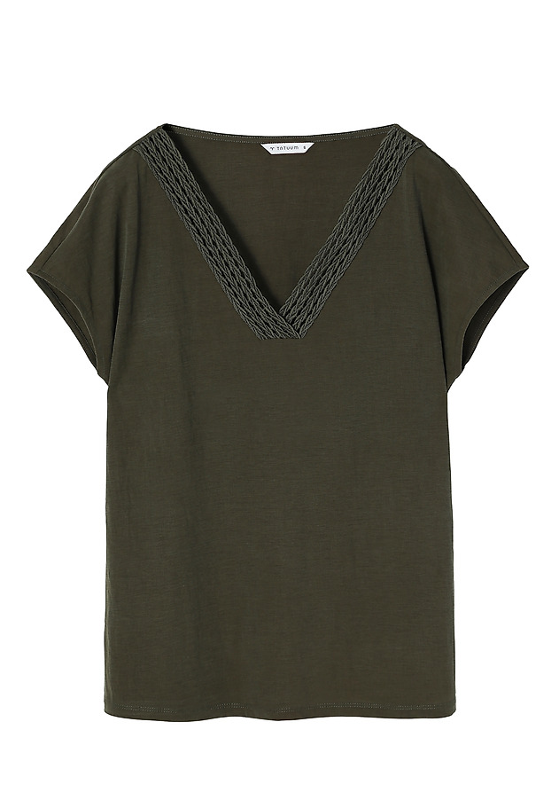 LADIES’ BLOUSE WITH V-SHAPED NECKLINE - KALSA LADIES’ BLOUSE WITH V-SHAPED NECKLINE - KALSA KHAKI 5
